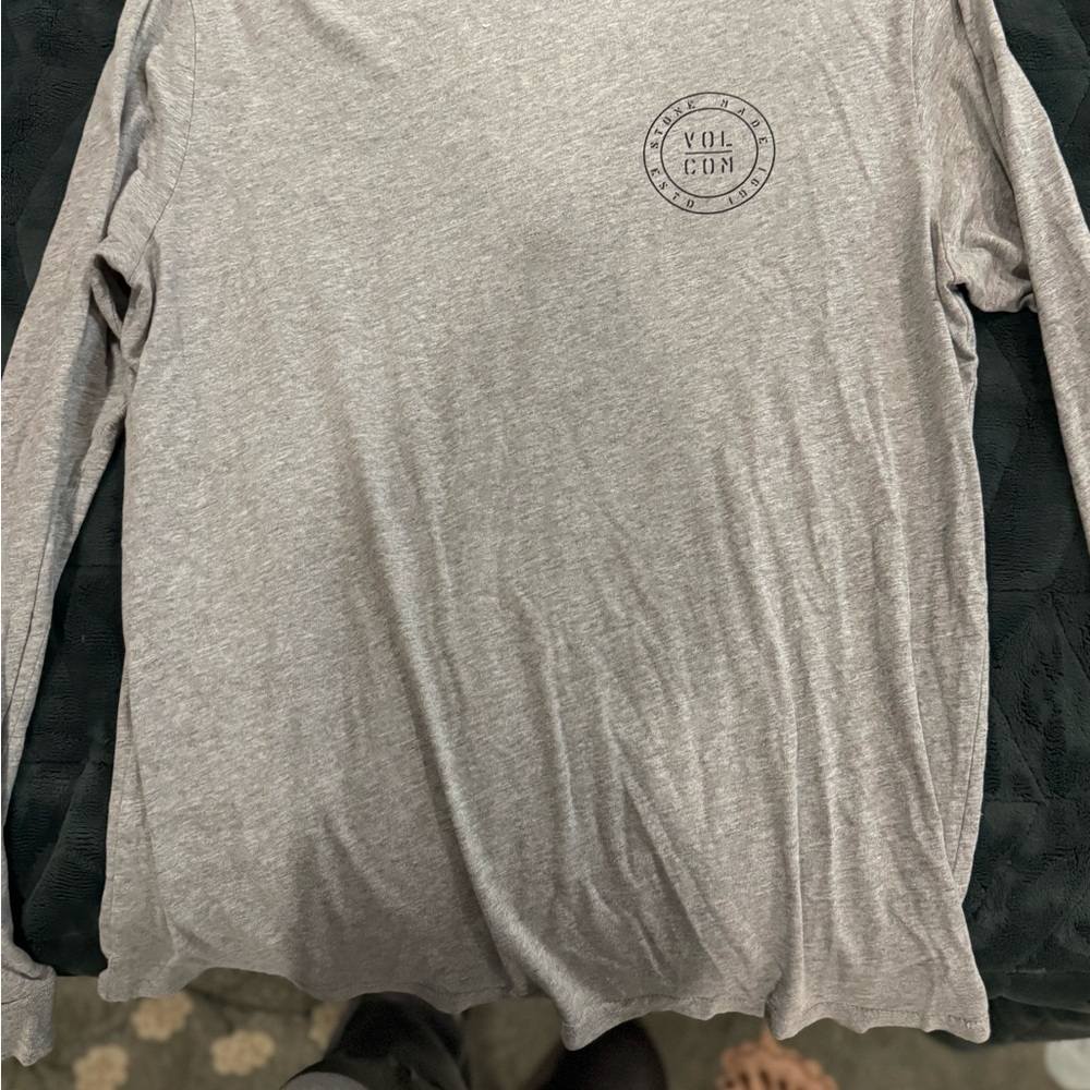 Volcom Light Heather Gray Long Sleeve Graphic Tee